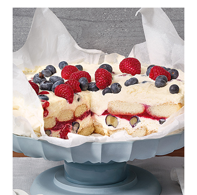 Topfen-Tiramisu mit Beeren und Amaretto