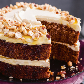 Kürbiskuchen mit Ahornsirup-Creamcheese-Frosting